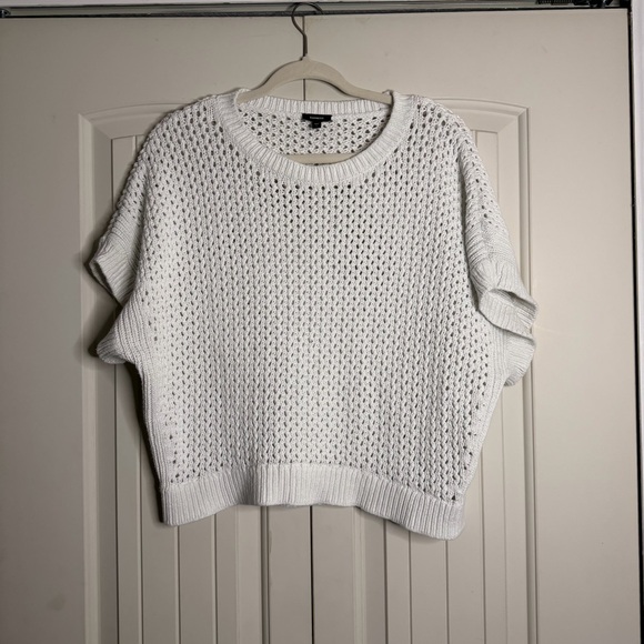 Express Sweaters - Express White Cotton Knit Top